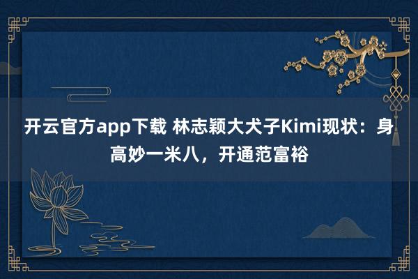 开云官方app下载 林志颖大犬子Kimi现状：身高妙一米八，开通范富裕