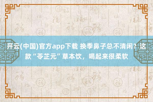 开云(中国)官方app下载 换季鼻子总不清闲？这款“苓芷元”草本饮，喝起来很柔软